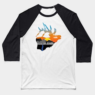 Elk Silhouette Baseball T-Shirt